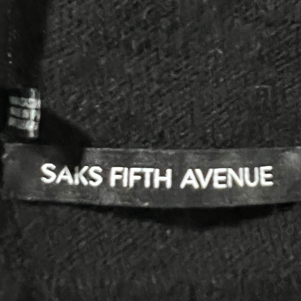 Saks Fifth Avenue Cashmere Wrap Womens OS Black Open Front Poncho Shawl - Picture 5 of 7